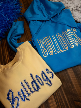 Bulldogs Metallic Puff Blue Moon Beach Wash Hooded Sweatshirt