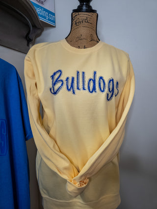 Bulldogs Rhinestone Dyed Butter Crewneck Sweatshirt