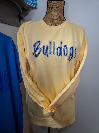 Bulldogs Rhinestone Dyed Butter Crewneck Sweatshirt