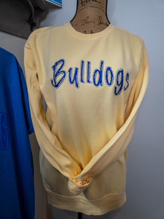 Bulldogs Rhinestone Dyed Butter Crewneck Sweatshirt