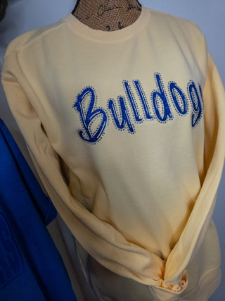 Bulldogs Rhinestone Dyed Butter Crewneck Sweatshirt