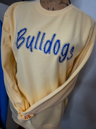 Bulldogs Rhinestone Dyed Butter Crewneck Sweatshirt