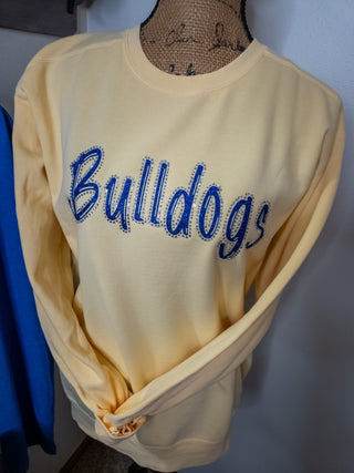 Bulldogs Rhinestone Dyed Butter Crewneck Sweatshirt