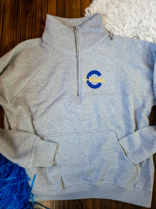 C C-Hawks Heather Gray Half Zip Pullover - Ladies Fit