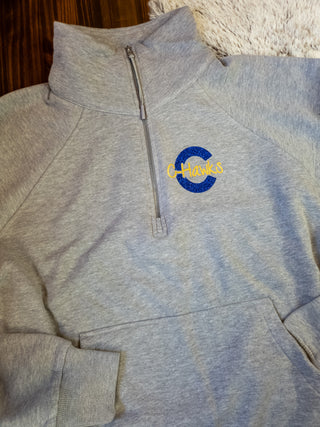 C C-Hawks Heather Gray Half Zip Pullover - Ladies Fit