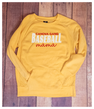 Canova Gang Baseball Mama Sparkle Sunglow Fleece Crewneck Sweatshirt