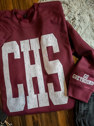 CHS Go Greyhounds! Maroon Classic Crewneck Sweatshirt