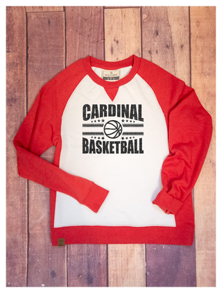 Cardinal Basketball Red League Crewneck - Ladies Fit
