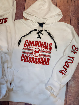 Cardinals Colorguard Rhinestone Lace-Up Hoodie