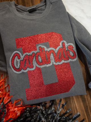 Cardinals D Rhinestone Dyed Pepper Crewneck Sweatshirt