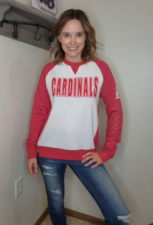 Cardinals L Red League Crewneck - Ladies Fit