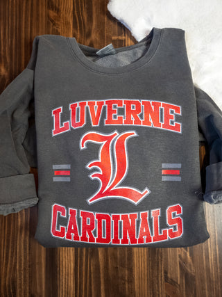 Luverne Cardinals Dyed Fleece Pepper Crewneck Sweatshirt
