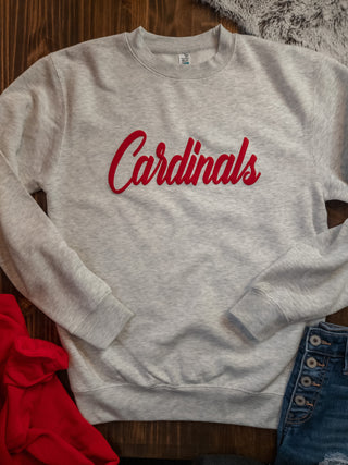 Cardinals Puff Oatmeal Plush Crewneck Sweatshirt