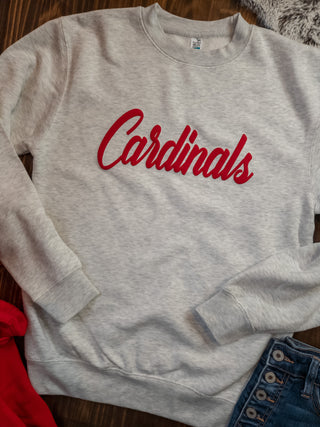 Cardinals Puff Oatmeal Plush Crewneck Sweatshirt