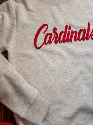 Cardinals Puff Oatmeal Plush Crewneck Sweatshirt