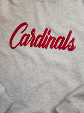 Cardinals Puff Oatmeal Plush Crewneck Sweatshirt