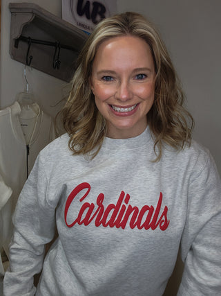 Cardinals Puff Oatmeal Plush Crewneck Sweatshirt