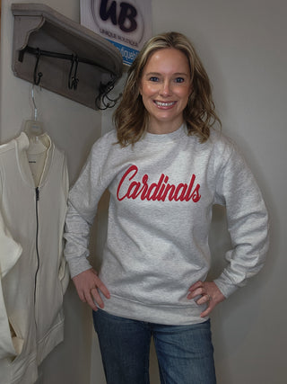 Cardinals Puff Oatmeal Plush Crewneck Sweatshirt