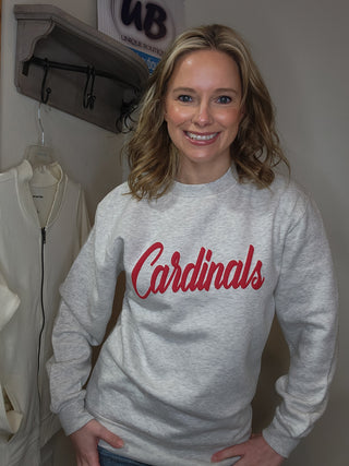 Cardinals Puff Oatmeal Plush Crewneck Sweatshirt