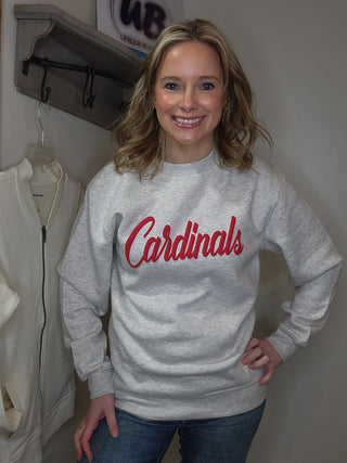 Cardinals Puff Oatmeal Plush Crewneck Sweatshirt