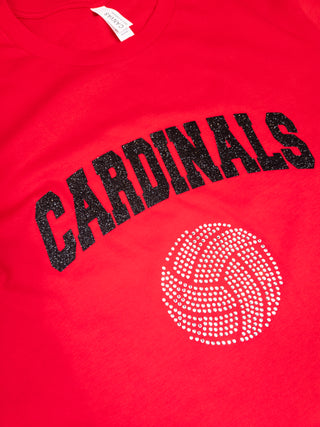 Cardinals Volleyball Rhinestone Tee