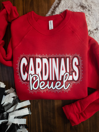 Deuel Cardinals Rhinestone Red Crewneck Sweatshirt