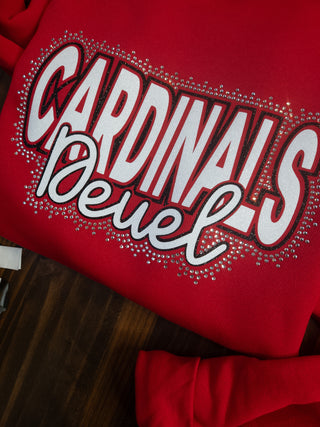 Deuel Cardinals Rhinestone Red Crewneck Sweatshirt