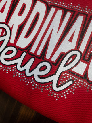 Deuel Cardinals Rhinestone Red Crewneck Sweatshirt