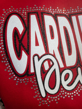 Deuel Cardinals Rhinestone Red Crewneck Sweatshirt