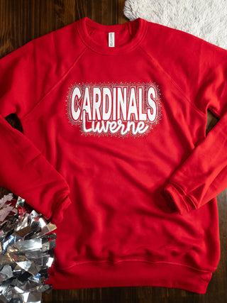 Luverne Cardinals Rhinestone Red Crewneck Sweatshirt