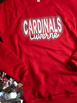 Luverne Cardinals Rhinestone Red Crewneck Sweatshirt