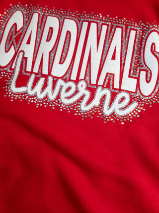 Luverne Cardinals Rhinestone Red Crewneck Sweatshirt