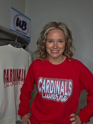 Luverne Cardinals Rhinestone Red Crewneck Sweatshirt