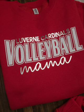 Luverne Cardinals Volleyball Mama Crewneck Sweatshirt