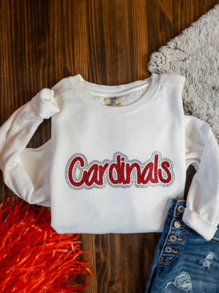 Cardinals Rhinestone Dyed Crewneck Sweatshirt