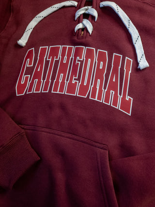 Cathedral Maroon Lace-Up Hoodie