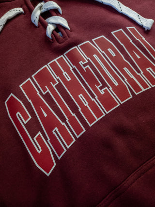 Cathedral Maroon Lace-Up Hoodie