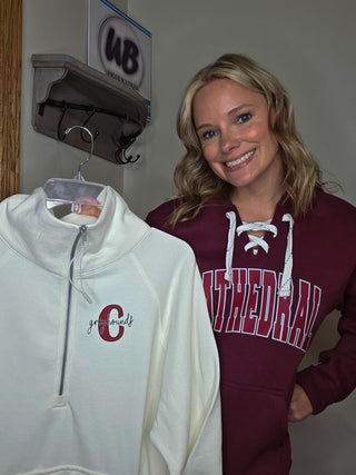 C Greyhounds Ivory Half Zip Pullover - Ladies Fit