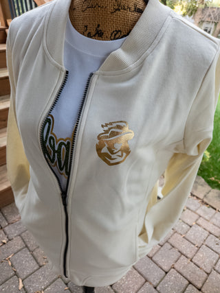 Jefferson Cavaliers Ivory French Terry Bomber Zip-Up