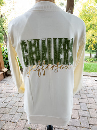 Jefferson Cavaliers Ivory French Terry Bomber Zip-Up