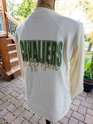 Jefferson Cavaliers Ivory French Terry Bomber Zip-Up