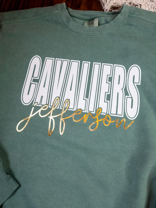 Cavaliers Jefferson Dyed Green Crewneck Sweatshirt