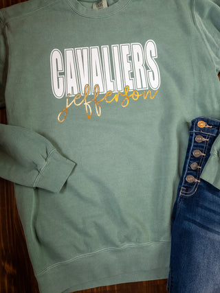 Cavaliers Jefferson Dyed Green Crewneck Sweatshirt