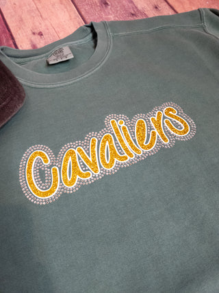 Cavaliers Rhinestone Dyed Crewneck Sweatshirt