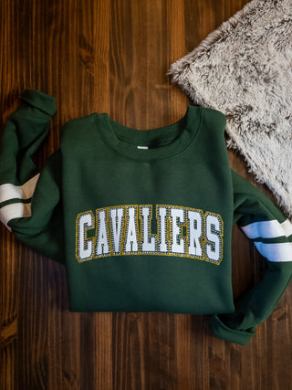 Cavaliers Rhinestone Forest Ladies Relaxed Varsity Crewneck
