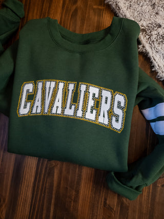 Cavaliers Rhinestone Forest Ladies Relaxed Varsity Crewneck