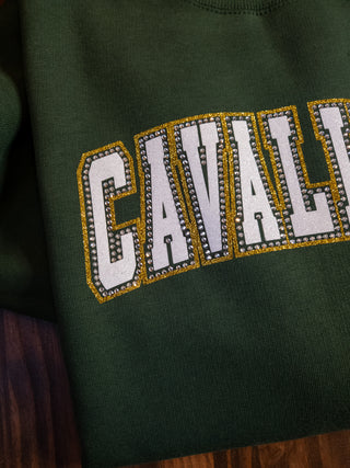 Cavaliers Rhinestone Forest Ladies Relaxed Varsity Crewneck