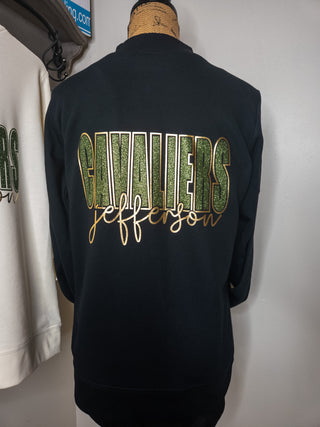 Jefferson Cavaliers Black French Terry Bomber Zip-Up