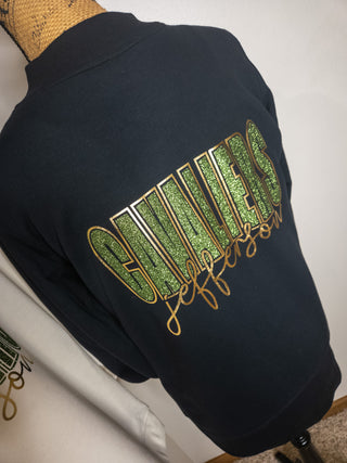 Jefferson Cavaliers Black French Terry Bomber Zip-Up