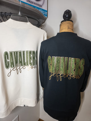 Jefferson Cavaliers Black French Terry Bomber Zip-Up